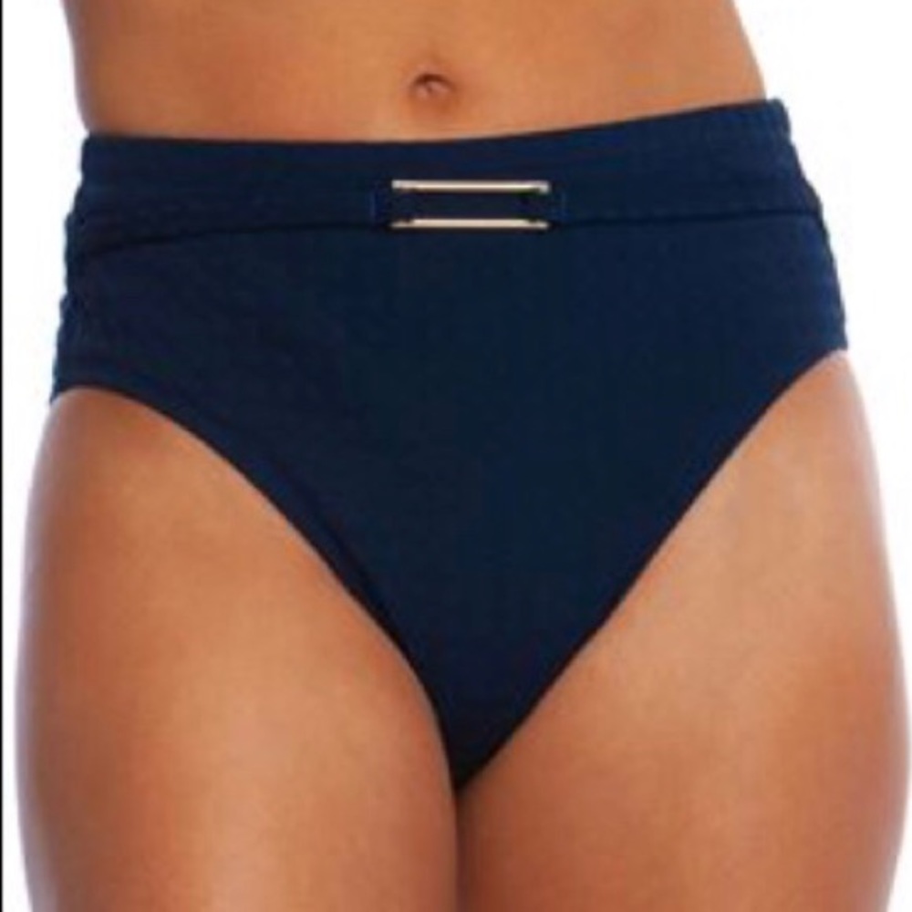 La Blanca Textured High Waisted Belted Bottom